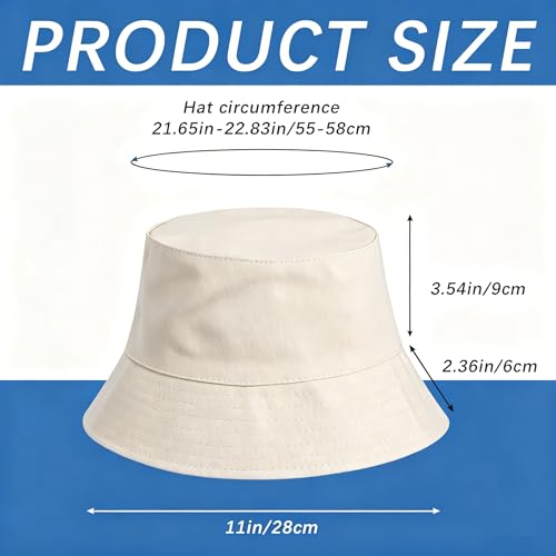 Bucket Hats Bulk Solid Color DIY Blank Hat Bucket Hats for Men, Women and Adults - color: 8pcs Beige Bucket Hat
