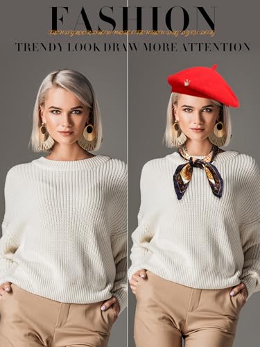 3 Pcs Beret Hats for Women - color: Red