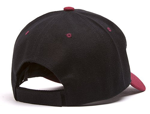 TOP HEADWEAR 12-Pack Adjustable Baseball Hat - color: Black/Burgundy