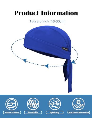 Do Rags Cycling Caps Helmet Liner Doo Rag Motorcycle Bandana Hat Sweat Liner Skull Caps Dew Rags for Men and Women - color: Black,white,red,blue
