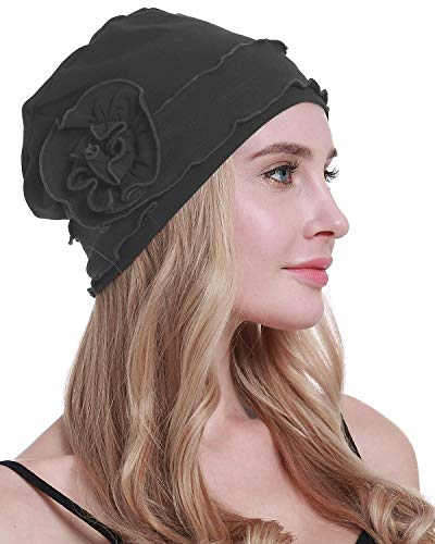 osvyo Chemo Headwear Turban Cap for Women - Cancer Beanie Hair Loss Sealed Packaging - color: Cotton Medium-grey