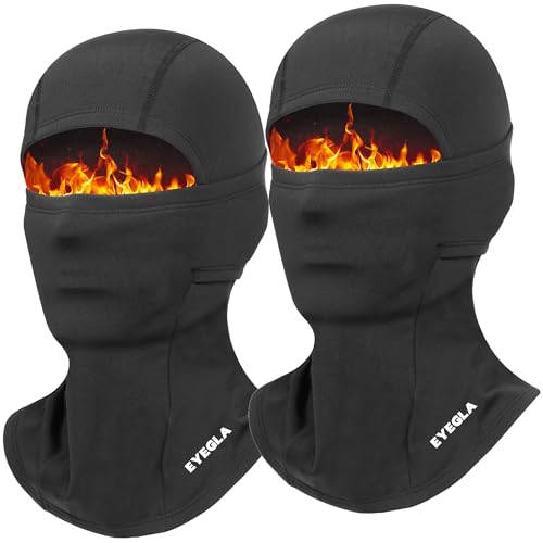 Balaclava Ski Mask for Men Cold Weather,Winter Thermal Face Mask Women for Snowboarding Motorcycle Cycling - color: Black+black