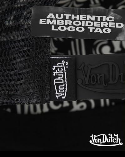 Von Dutch Unisex Americana Star Trucker Hat, Mesh Back, Snap-Back - color: Black Star