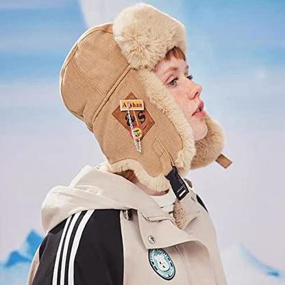 Croogo Trapper Hat Winter Hats for Men Trooper Russian Warm Hat with Ear Flaps Women Ushanka Fur Hat Windproof Ski Hat - color: Pl10-khaki