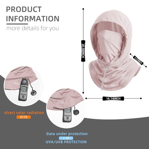 Summer Balaclava Face Mask with Breathable Holes Sun Face Shield for Men - color: Pink