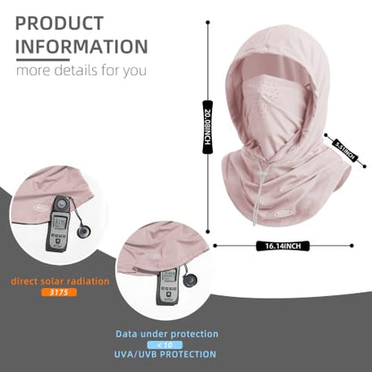 Summer Balaclava Face Mask with Breathable Holes Sun Face Shield for Men - color: Pink