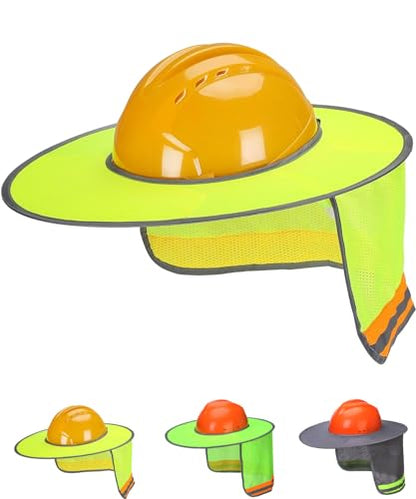 UNCO- Hard Hat Sun Shield, Full & Standard Brim Mesh Sunshade - color: Yellow, size: 1 Pack