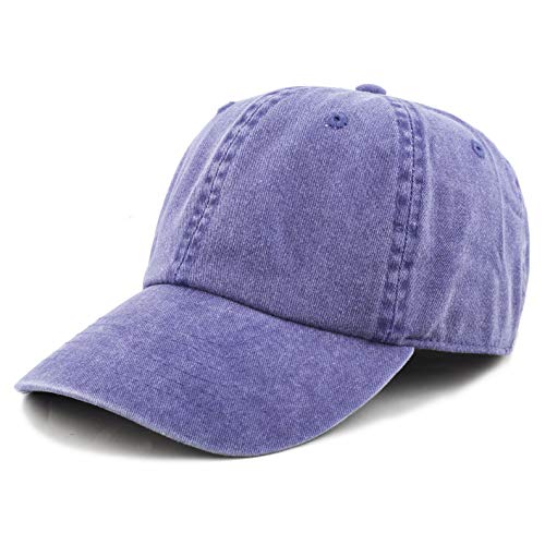 The Hat Depot 100% Cotton Pigment Dyed Low Profile Dad Hat Six Panel Cap - color: 1. Royal Blue