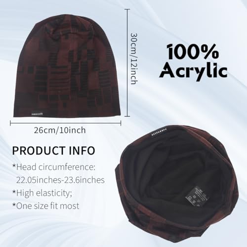Ruphedy Men Slouchy Beanie Summer Long Oversize Thin Lightweight Skull Cap B011h - color: B403-red, size: One Size