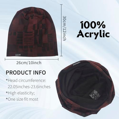 Ruphedy Men Slouchy Beanie Summer Long Oversize Thin Lightweight Skull Cap B011h - color: B403-red, size: One Size