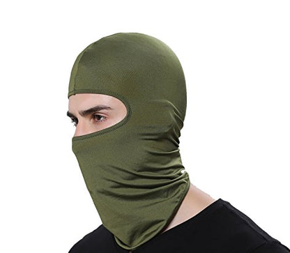 Pack of 3 Ski Mask Bandana Face Hat for Outdoor Airsoft Motorcycle Hood Helmet Balaclavas Headwear - color: Army Green