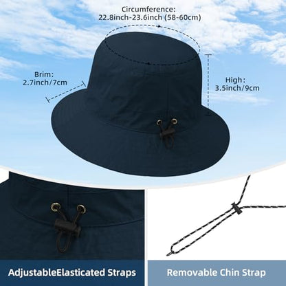 Durio Waterproof Bucket Hats for Woman UPF 50+ Sun Hat - color: Navy