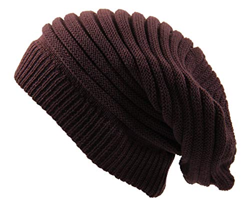 RW Rasta Long Slinky Beanie Hats - color: Plum