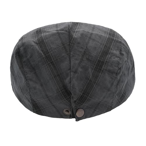 ZLYC 남성용 여름 플랫 캡 Scally Ivy Gatsby Newsboy Beret Driver Cabbie 사냥 모자 - color: 격자 무늬 그레이