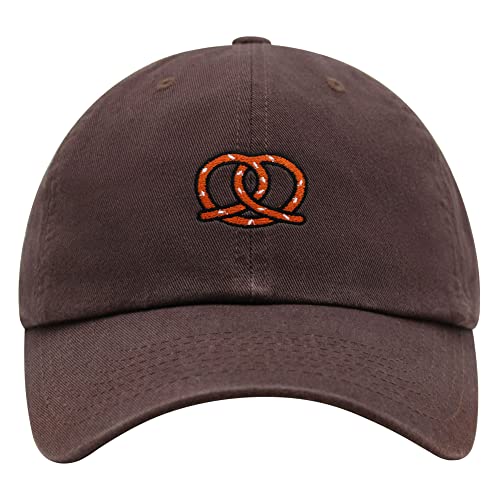 JPAK Pretzel Premium Dad Hat Embroidered Cotton Baseball Cap Snack - color: Brown