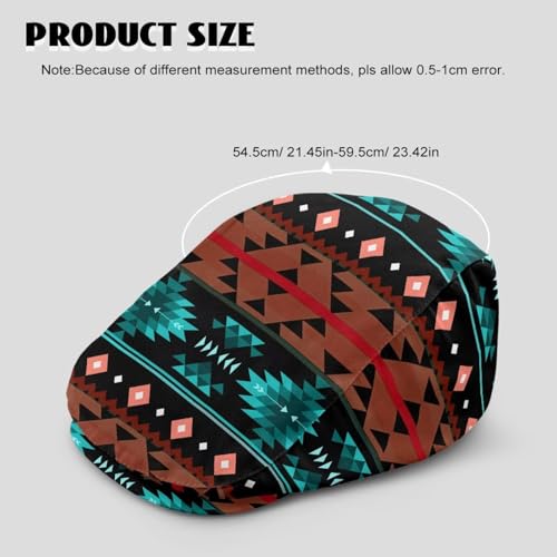 Mens Womens Newsboy Flat Cap Beret Hat Ivy Irish Gatsby Driving Cabbie Hat Lightweight Summer for Golf - color: Aztec Tribe