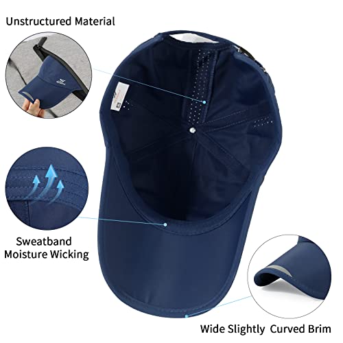 Running Hat Mesh Quick Dry Hat Baseball Cap for Women Men - color: Navy Blue 2