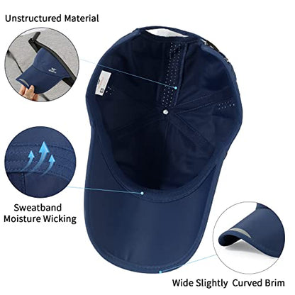 Running Hat Mesh Quick Dry Hat Baseball Cap for Women Men - color: Navy Blue 2