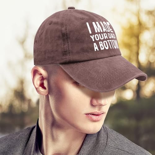 I Made Your Dad A Bottom Hat for Men Funny Dad Hat Funny Gifts for Men - color: Wine Red