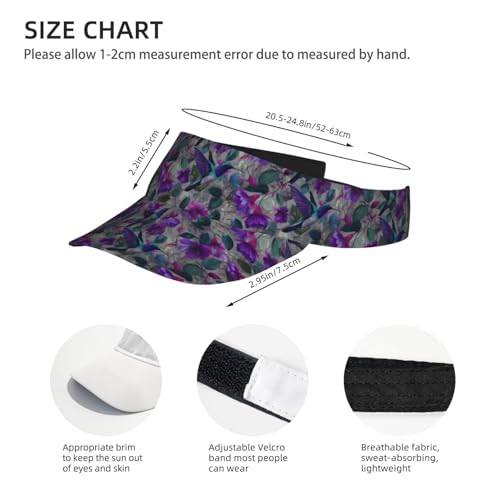 Unisex Adjustable Sports Sun Visor - color: Hummingbirds