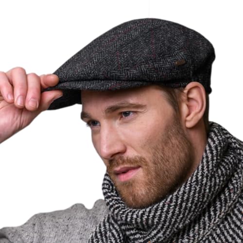 Mucros Weavers Irish Flat Cap for Men, Made in Ireland, 100% Irish Tweed, Green - color: Charcoal Gray, size: X-Large
