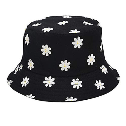 Umeepar Unisex Reversible Packable Bucket Hat Sun Hat for Men Women - color: Small Flowers Black