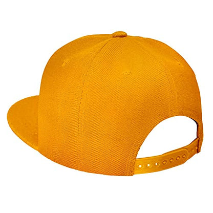 Classic Snapback Hat Cap Hip Hop Style Flat Bill Blank Solid Color Adjustable Size - color: 1pc Gold