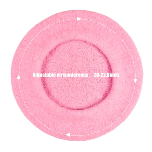 Jolbndcv 6PCS Beret, French Beanie, Outdoor, Winter, Fashion Lady Hat - color: Pink