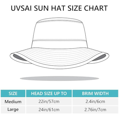 UPF 50+ Foldable Sun Hat Patterned Under Brim Bucket Hats for Summer Hiking Fishing Beach Safari Men Women - color: Black & Dark Grey, size: Medium