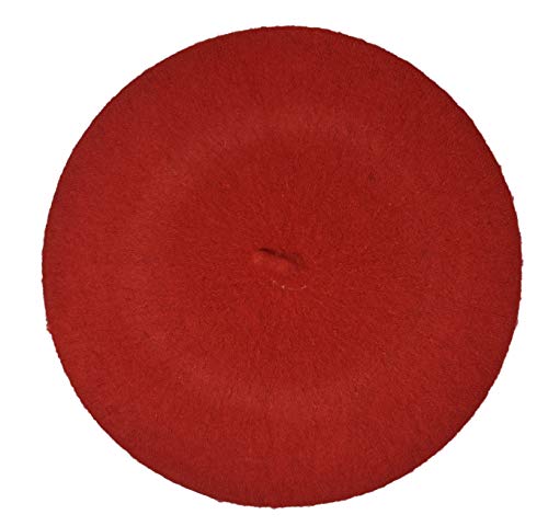 French Style Lightweight Casual Classic Beanie Solid Color Wool Beret - color: Burgundy