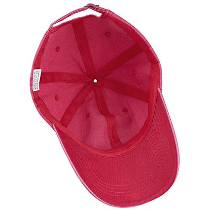 Glamorstar Classic Unisex Baseball Cap Adjustable Washed Dyed Cotton Ball Hat - color: Watermelon Red
