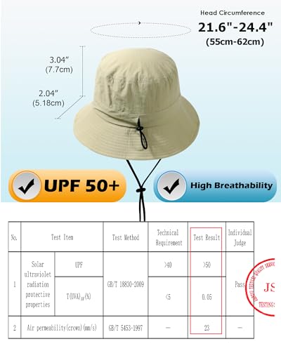 Water-Resistant Bucket Hat for Women Men Rain Hat UPF 50+ Boonie Sun Hat - color: Light Green