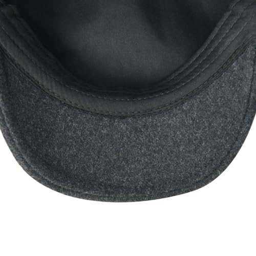 FEINION Men Wool Blend Flat Cap Tweed Newsboy Ivy Hat - color: Dark Grey
