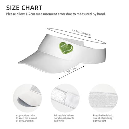 Embroidered Pickleball Visor Men Women,Gifts for Pickleball Lovers - color: White, style: Tennis Heart