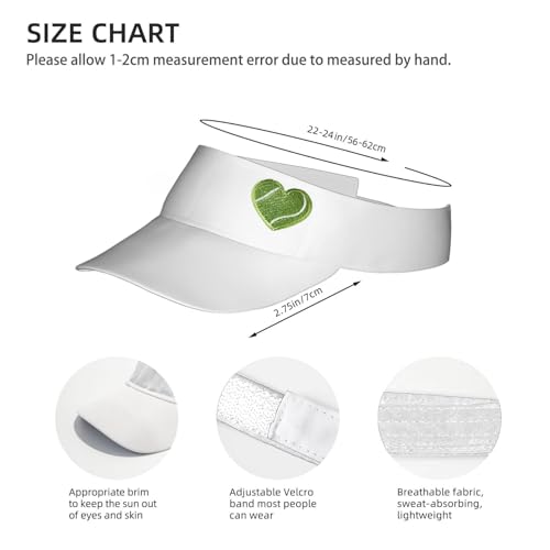 Embroidered Pickleball Visor Men Women,Gifts for Pickleball Lovers - color: White, style: Tennis Heart