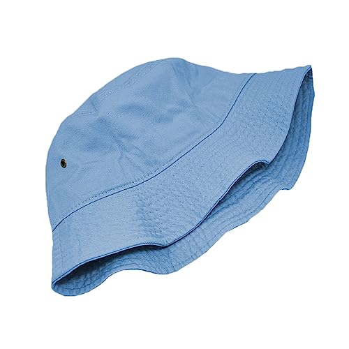 Glory Max Unisex Solid Color 100% Cotton Bucket Hat Small Brim Packable Travel Summer Beach Hat - color: Baby Blue, size: Small-Medium