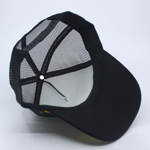 High Crown Foam Mesh Camouflage Tri-Color Oak Leaves Trucker Hat Baseball Cap - color: Black/Gold Oak