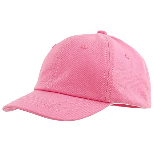 BAVST Kids Boy Girl Baseball Cap Baby Sun Hat Adjustable Toddler Trucker Hats with Flat Brim for Summer Outdoor - color: Q-dark Pink, size: 1-2T