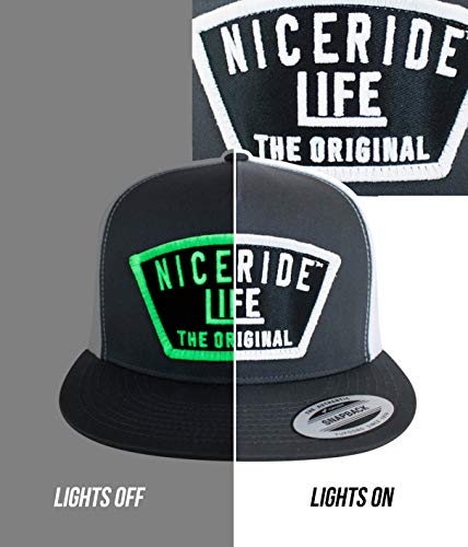 Grinder Embroidered Classic Snapback Trucker Baseball Hat - color: Charcoal/ White