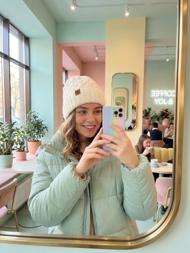 Winter Hats for Women Cable Knit Chunky Skull Cap Fleece Lined Thick Fold Cuff Beanie hat - color: White, style: Pineapple