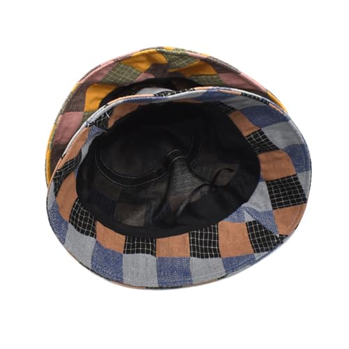 Colored Grid Fashion Trendy Bucket hat, Packable Outdoor Couple Casual Sun hat, Beach Cap