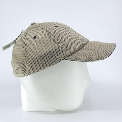 Cotton with Stretchable Polyester Air Mesh Back Flex Six Panel Baseball Cap - color: S/M, Khaki/Khaki/Navy, size: Small