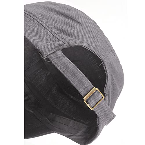 2 Pack Cadet Army Caps Flat Top Military Hats for Men Women - color: Gray
