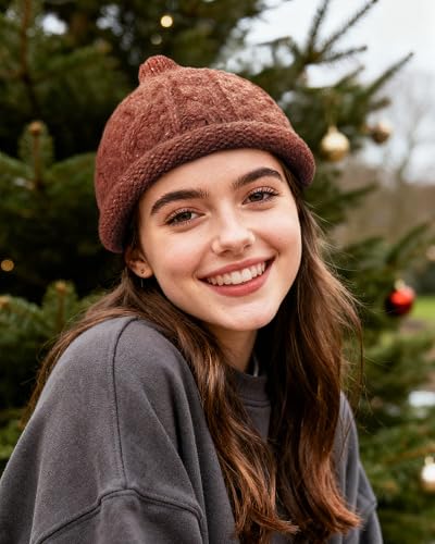 Croogo Brimless Hats Winter Watch Cap No Visor Knit Beanie Sailor Fisherman Docker Cap - color: Burntorange