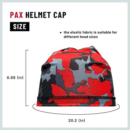 PAX Beanie Cycling Skull Caps, Camo Cooling Helmet Liner, Sweat Breathable Moisture Wicking Running Hat for Outdoor Sport. - color: Camo Red