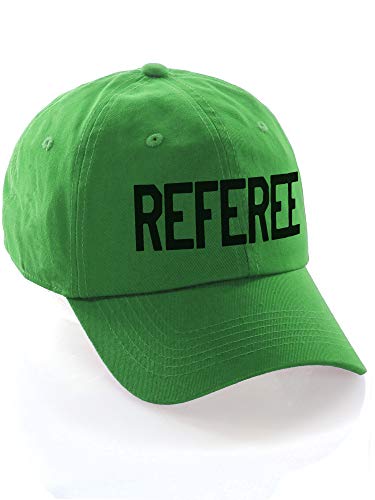 Classic Referee Hat Premium Cotton Low Profile Unstructured Adjustable Strapback - color: Green Black