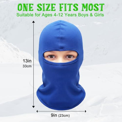 Kids Balaclava Ski Mask Winter Windproof Fleece Full Face Mask for Boy Girl - color: 2 Pack(blue+blue)
