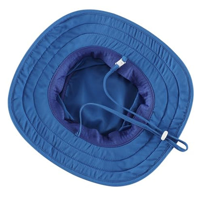 Connectyle Kids Foldable Wide Brim Sun Hat UPF 50+ Sun Protection Bucket Hats Breathable Summer Beach Hat for Boys Girls - color: Royal Blue, size: Medium