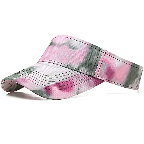 Sport Sun Visor Hats Cotton Ball Caps Empty Top Baseball Sun Cap for Men Women - color: Tie Dye-multicolor2