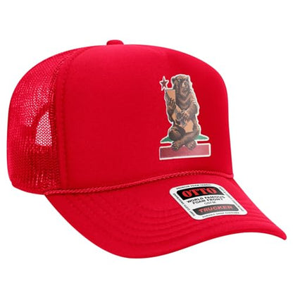 OTTO Cap 5 Panel High Crown Foam Front Mesh Back Trucker Hat, One Size - color: 031603 - Blk/Wht/Blk